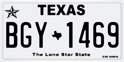 TX license plate BGY1469