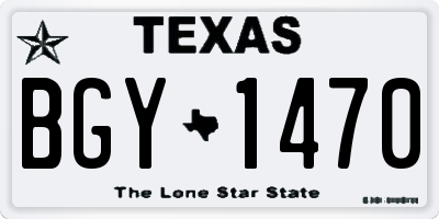 TX license plate BGY1470