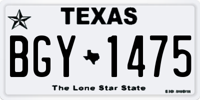 TX license plate BGY1475