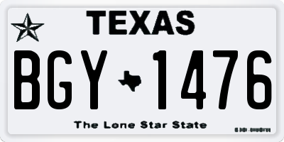 TX license plate BGY1476