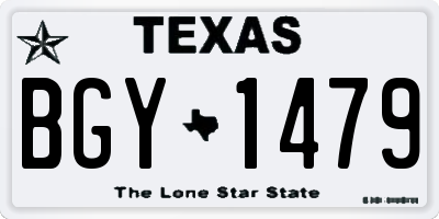 TX license plate BGY1479