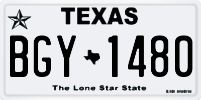 TX license plate BGY1480