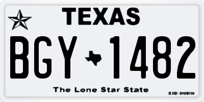 TX license plate BGY1482