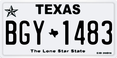 TX license plate BGY1483