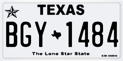 TX license plate BGY1484