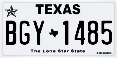 TX license plate BGY1485
