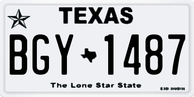 TX license plate BGY1487