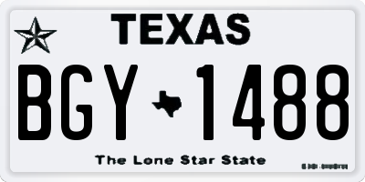 TX license plate BGY1488