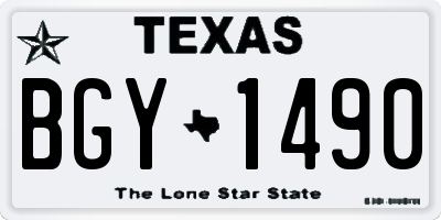 TX license plate BGY1490