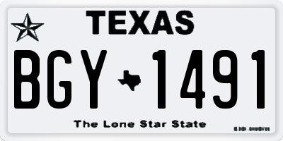 TX license plate BGY1491