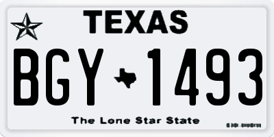 TX license plate BGY1493