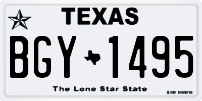 TX license plate BGY1495
