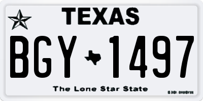 TX license plate BGY1497