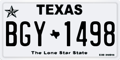 TX license plate BGY1498