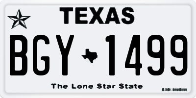 TX license plate BGY1499