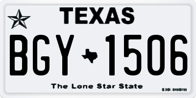 TX license plate BGY1506