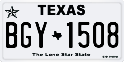 TX license plate BGY1508