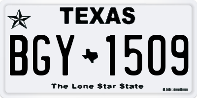 TX license plate BGY1509