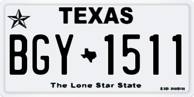 TX license plate BGY1511