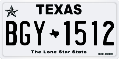 TX license plate BGY1512