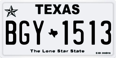 TX license plate BGY1513