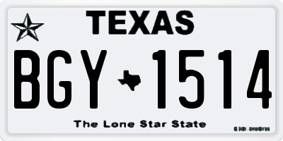 TX license plate BGY1514