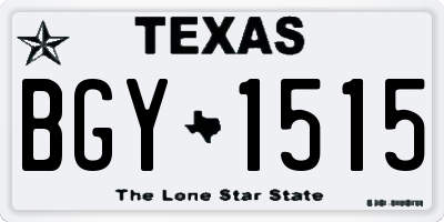 TX license plate BGY1515