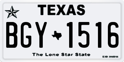 TX license plate BGY1516