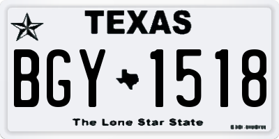 TX license plate BGY1518