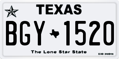 TX license plate BGY1520