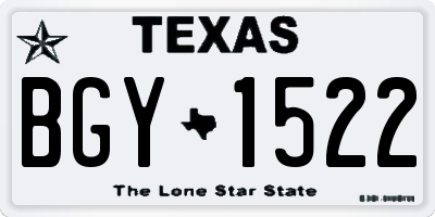 TX license plate BGY1522