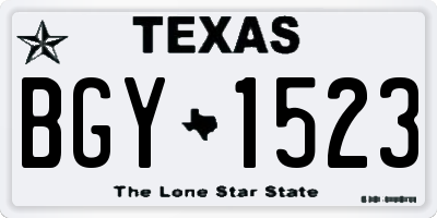 TX license plate BGY1523