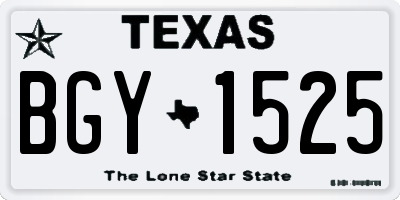 TX license plate BGY1525