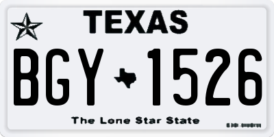 TX license plate BGY1526