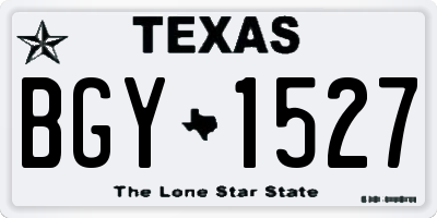 TX license plate BGY1527