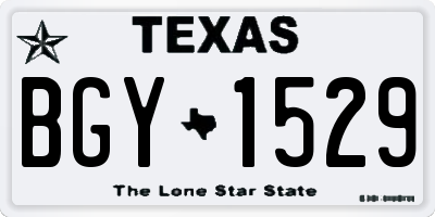 TX license plate BGY1529