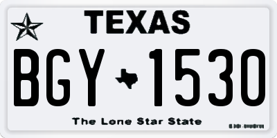 TX license plate BGY1530