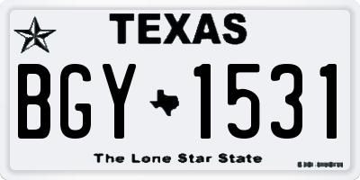 TX license plate BGY1531