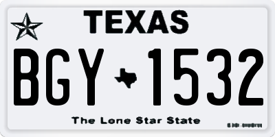 TX license plate BGY1532