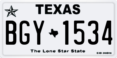 TX license plate BGY1534