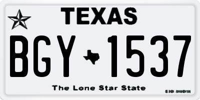 TX license plate BGY1537