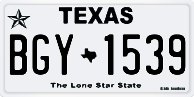 TX license plate BGY1539
