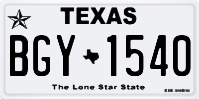 TX license plate BGY1540