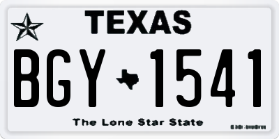 TX license plate BGY1541