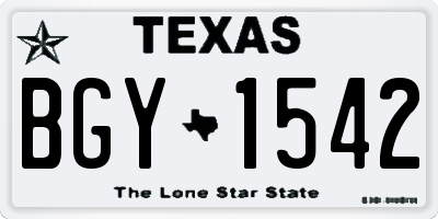TX license plate BGY1542