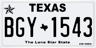 TX license plate BGY1543