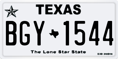 TX license plate BGY1544