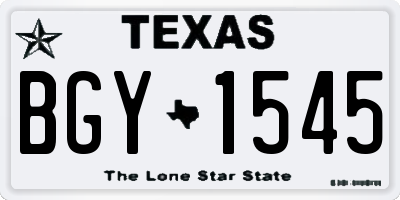 TX license plate BGY1545