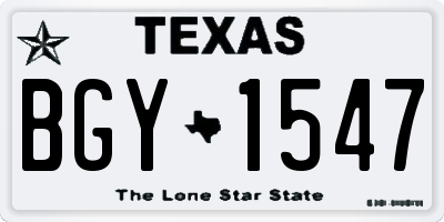 TX license plate BGY1547