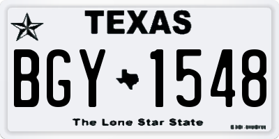 TX license plate BGY1548